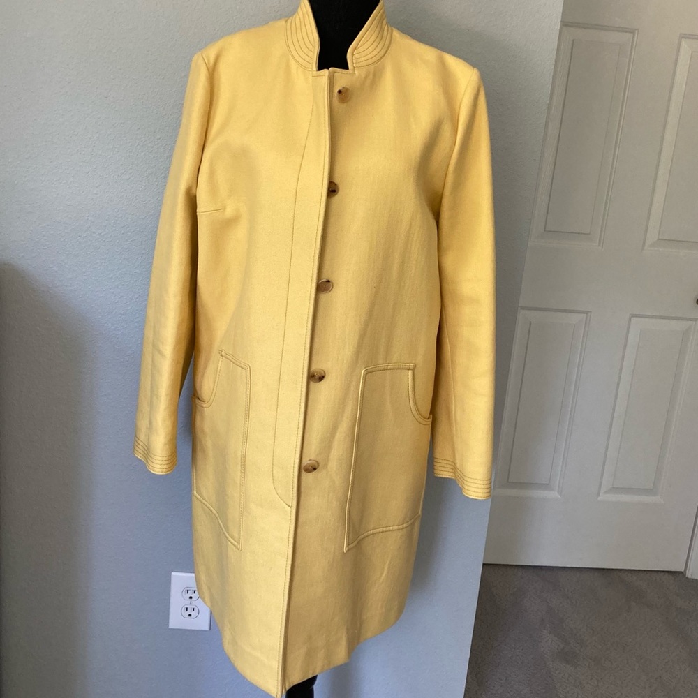 Tory Burch 100% cotton yellow coat size 14